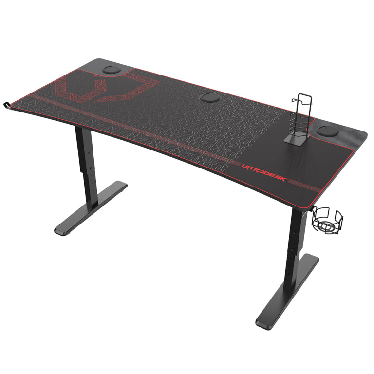 Ultradesk Cruiser Gaming-Tisch – 160 × 70 cm, höhenverstellbar, rot, Stahl