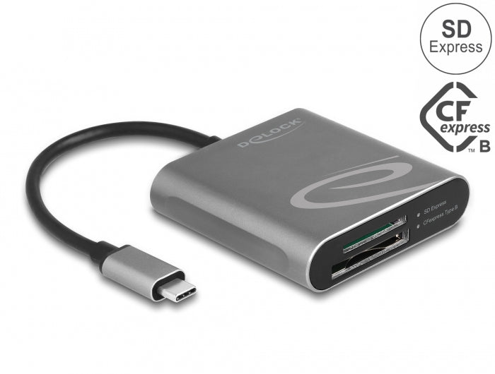 DeLOCK Kartenleser – CFexpress, SD – USB-C 3.2 Gen 2 – 10 Gbit/s
