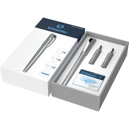 Schneider Schreibgeräte Schneider Callissima Kalligrafie Set – 1,1/1,5/1,8 mm – für Rechts- & Linkshänder – Anthrazit – Patronen