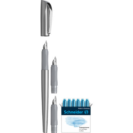 Schneider Schreibgeräte Schneider Callissima Kalligrafie Set – 1,1/1,5/1,8 mm – für Rechts- & Linkshänder – Anthrazit – Patronen