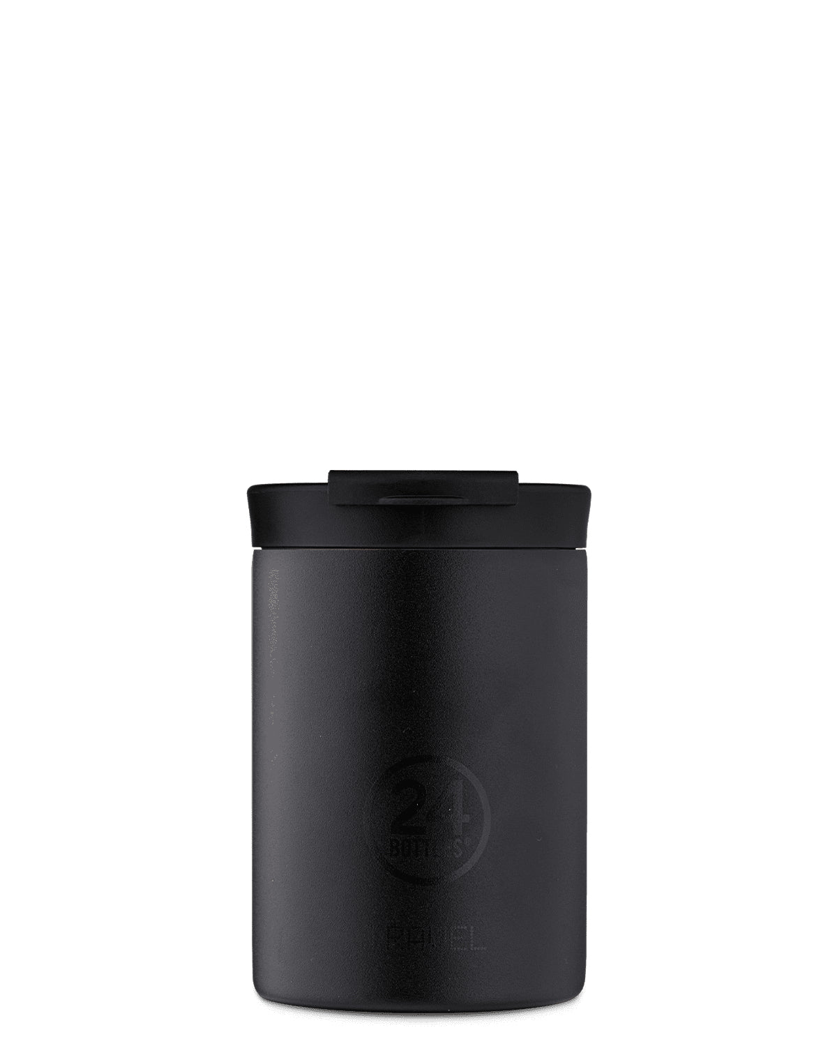 24Bottles Thermobecher Travel Tumbler – 3,5 dl – Edelstahl, isoliert, Sip&Go-Deckel – Tuxedo Black