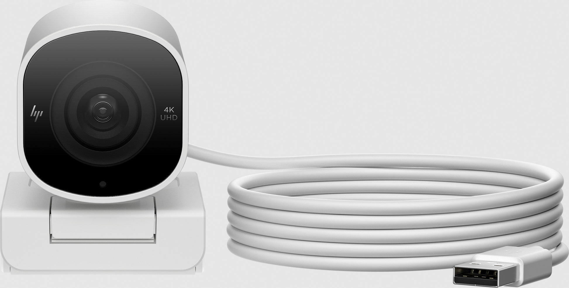 HP 960 – Webcam – 4K, bis 30 fps, USB‑A, Autofokus, 5× digitaler Zoom, Stereo-Mikrofon, Silber