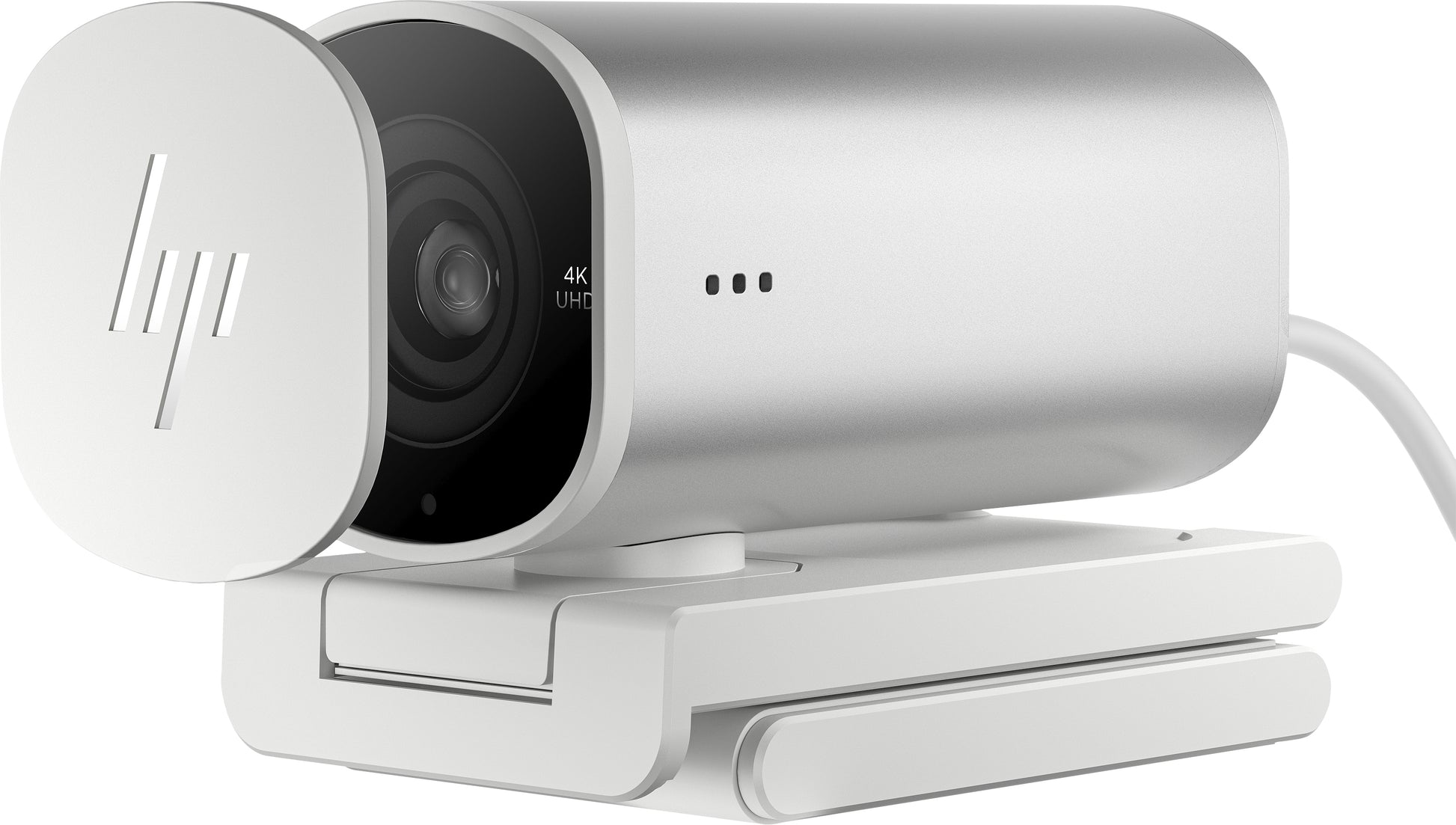 HP 960 – Webcam – 4K, bis 30 fps, USB‑A, Autofokus, 5× digitaler Zoom, Stereo-Mikrofon, Silber