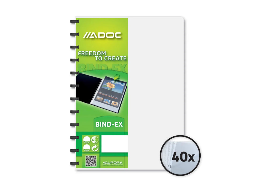 Adoc Sichtbuch Standard 5842.11 für A4, 40 Hüllen – Polypropylen (PP) – Grün, Transparent