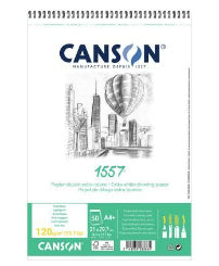 Canson 1557 Skizzenblock – A4, 120 g/m², weiss, perforiert, 50 Blatt, für Trockentechniken – FSC