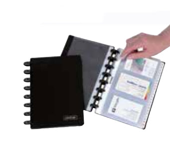 Adoc Visitenkartenalbum für 120 Visitenkarten, Kunststoff, Schwarz, 14 × 21 cm