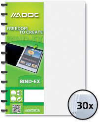 Adoc Bind-Ex Aurora Sichtbuch – 30 Sichttaschen, A4, austauschbar, genarbt, antireflex, transparent