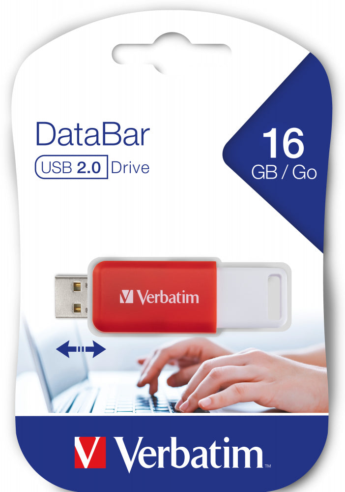 Verbatim DataBar – 16 GB USB 2.0 Typ-A, Rot