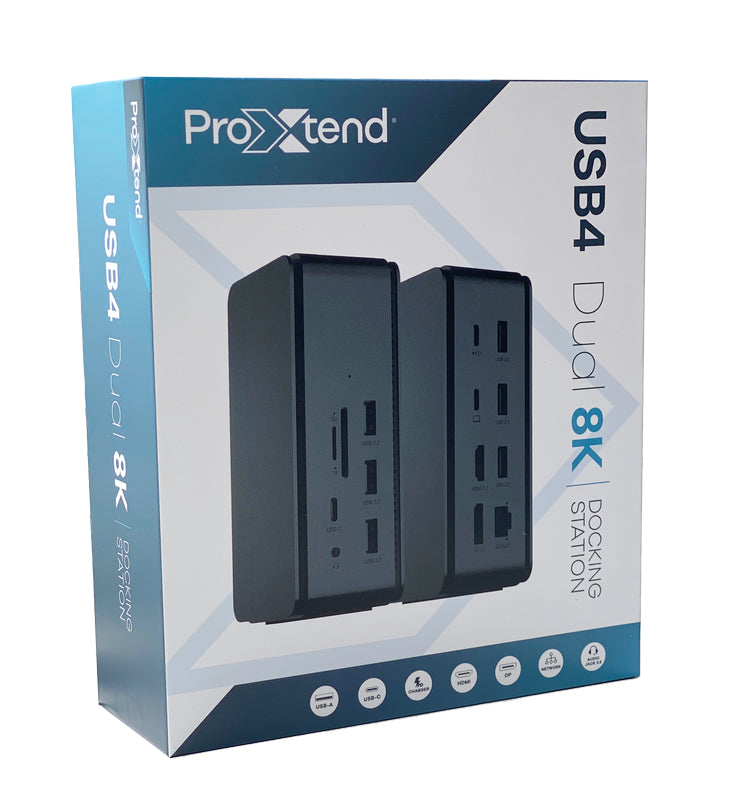 ProXtend DOCK2XUSB4 Dockingstation – USB4, 1× DP, 1× HDMI, für Windows/Mac