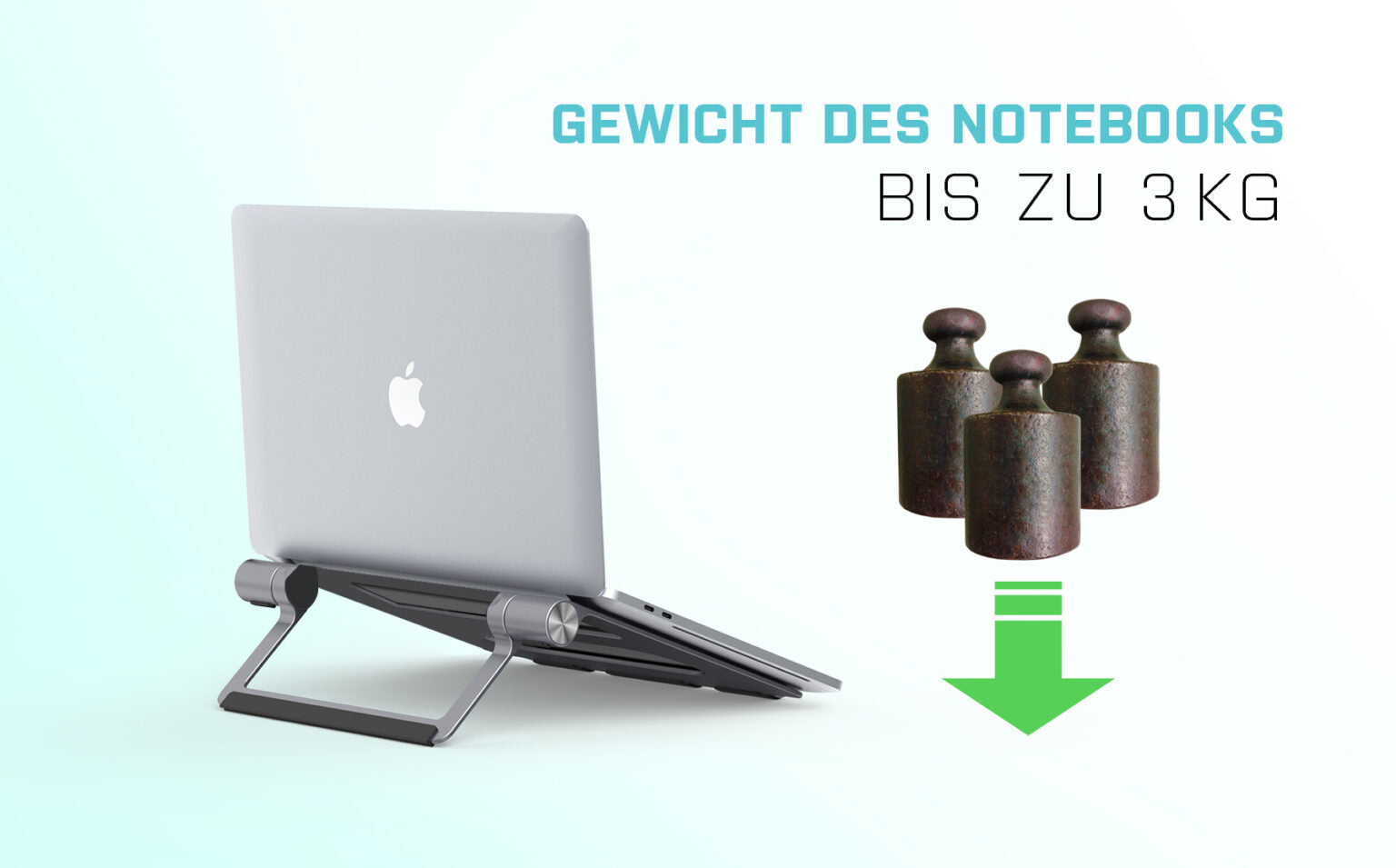i-tec Laptop-Ständer – für Notebooks bis 15,6", mit USB-C-Dock (PD 100 W, Ethernet, HDMI, Kartenleser) – Grau