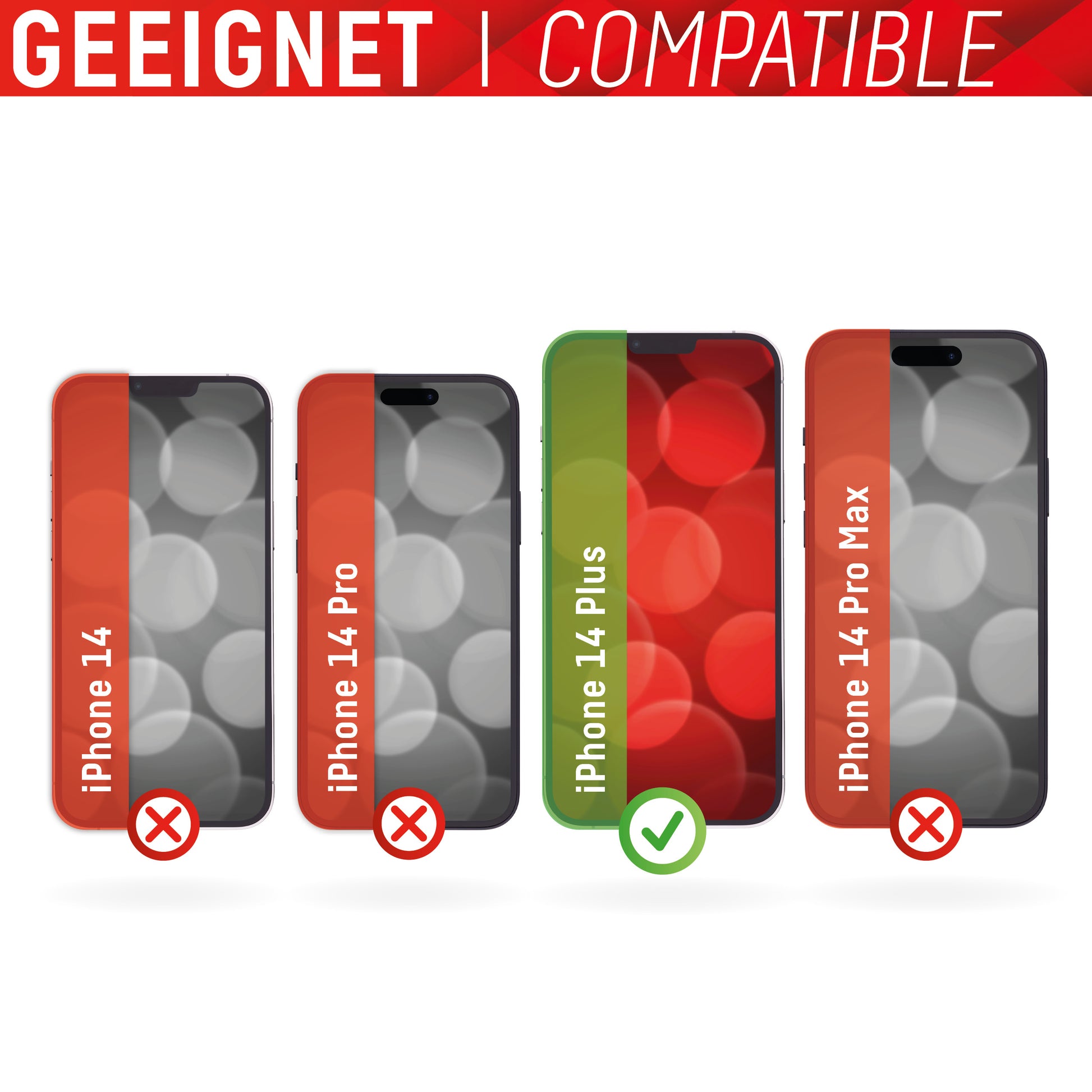 Displex Displayschutz (Panzerglas), 10H – für iPhone 14 Plus – mit Applikator