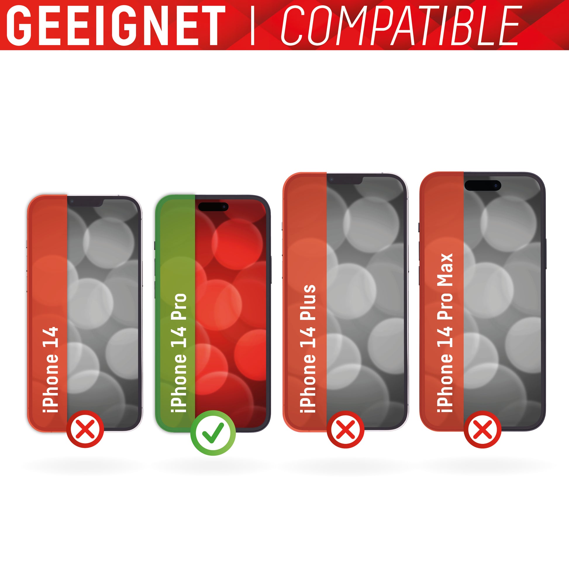 Displex Displayschutz (Panzerglas), 10H – für iPhone 14 Pro – mit Applikator