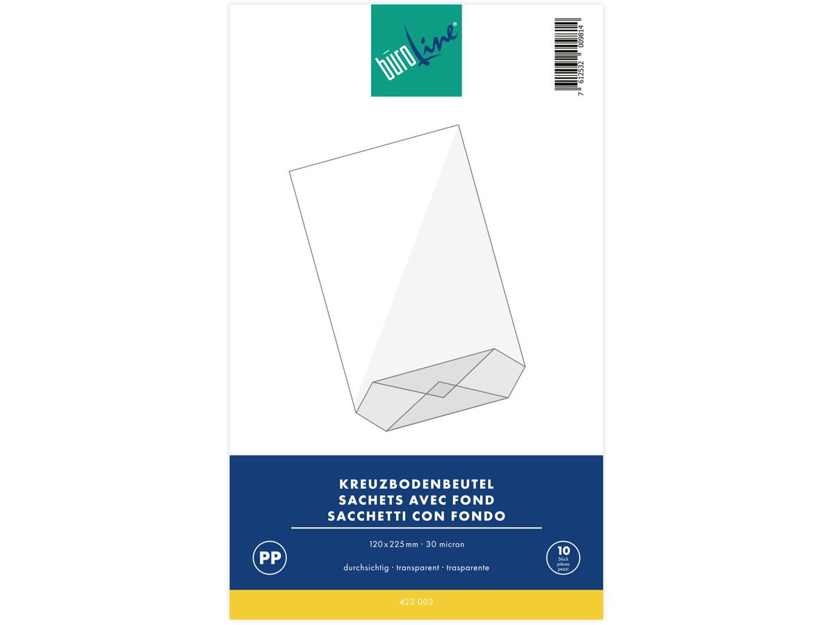 Buroline Verpackungsbeutel – 120 × 225 mm, Polypropylen (PP), transparent – 10 Stk.