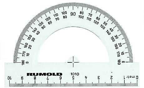 Rumold Winkelmesser 180° – Ø 10 cm – Kunststoff – transparent
