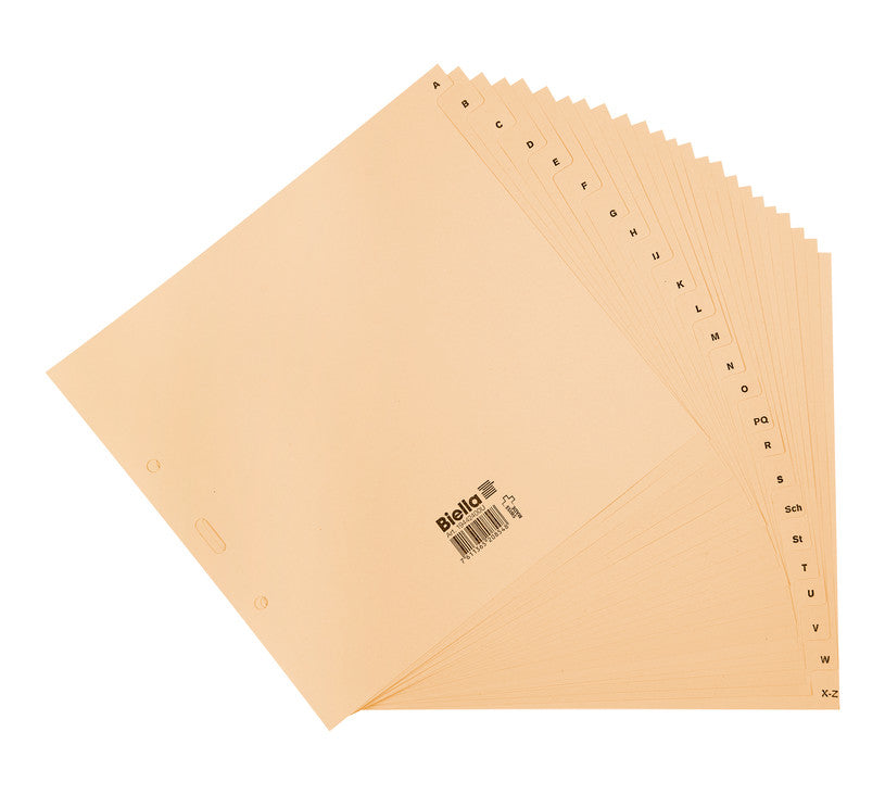 Biella Register – teildeckend, 24-teilig, Papier, braun, 2-fach gelocht, FSC-zertifiziert, für A4 hoch