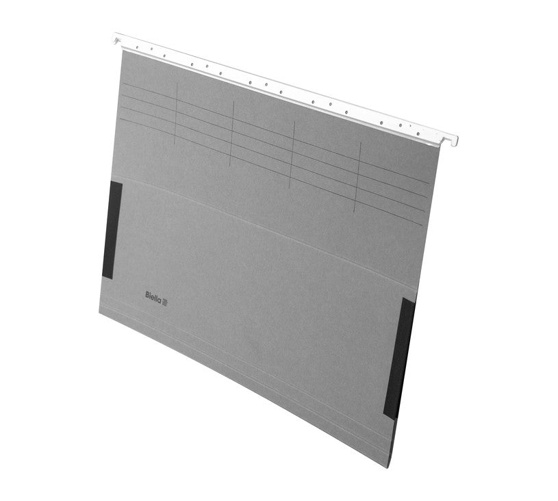 Biella Hängeordner für A4 – Karton, Grau, 320 × 250 mm, mit Vordruck