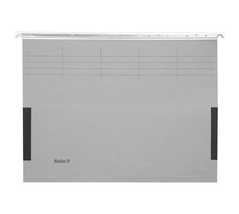 Biella Hängeordner für A4 – Karton, Grau, 320 × 250 mm, mit Vordruck