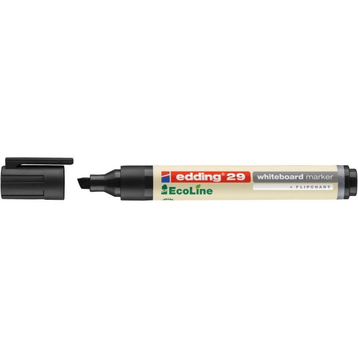 Edding Whiteboard-Marker 29 EcoLine – Keilspitze 1-5 mm – Schwarz – trocken abwischbar