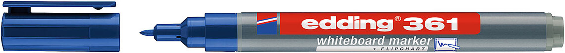 Edding Whiteboard-Marker 361 – Rundspitze 1 mm – Blau – trocken abwischbar