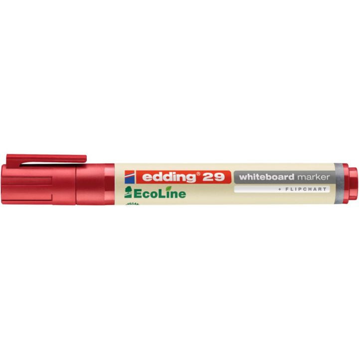 Edding Whiteboard-Marker 29 EcoLine – Keilspitze 1-5 mm – Rot – trocken abwischbar