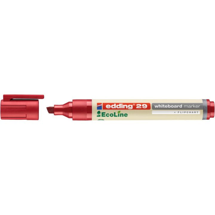 Edding Whiteboard-Marker 29 EcoLine – Keilspitze 1-5 mm – Rot – trocken abwischbar