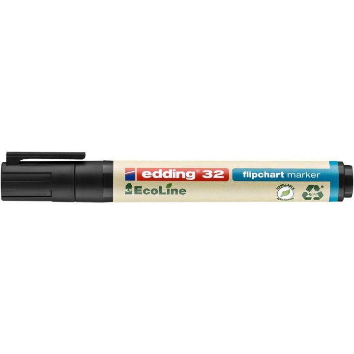 Edding Flipchart-Marker 32 EcoLine – Keilspitze 1,5-5 mm – Schwarz – Nachfüllbar
