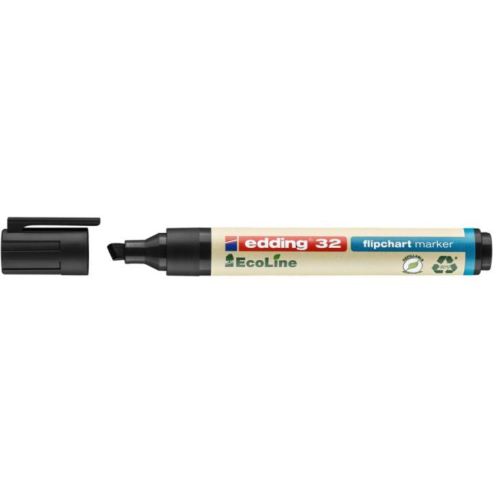 Edding Flipchart-Marker 32 EcoLine – Keilspitze 1,5-5 mm – Schwarz – Nachfüllbar