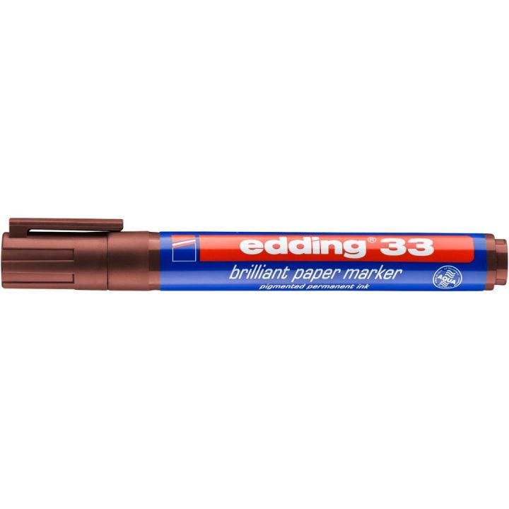 Edding Non-Permanent-Marker Brillant Paper Marker 33 – Keilspitze 1-5 mm – Braun – Nachfüllbar