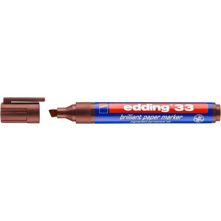 Edding Non-Permanent-Marker Brillant Paper Marker 33 – Keilspitze 1-5 mm – Braun – Nachfüllbar