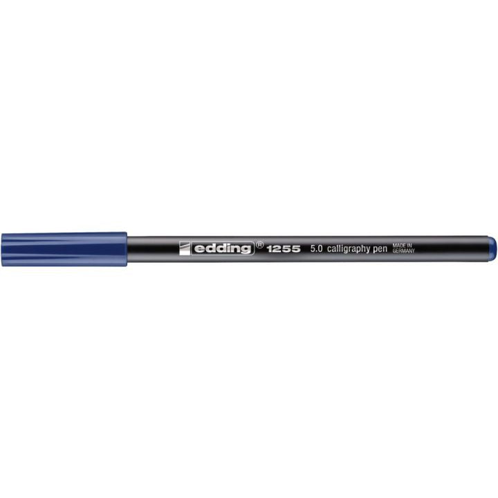 Edding Calligraphy 1255 Kalligrafiestift – Kalligrafiespitze, 5 mm, wasserfest, stahlblau