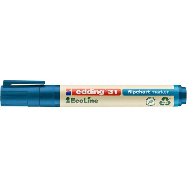 Edding Flipchart-Marker 31 EcoLine – Rundspitze 1,5-3 mm – Blau – Nachfüllbar