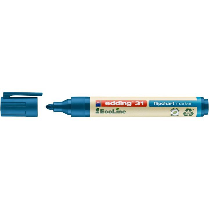 Edding Flipchart-Marker 31 EcoLine – Rundspitze 1,5-3 mm – Blau – Nachfüllbar