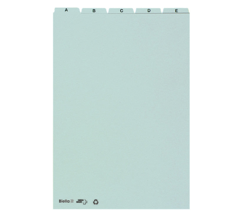Biella Karteikarte A4 Hochformat, Register A–Z, Blau, 450 g/m², Karteikarton – 25 Stück