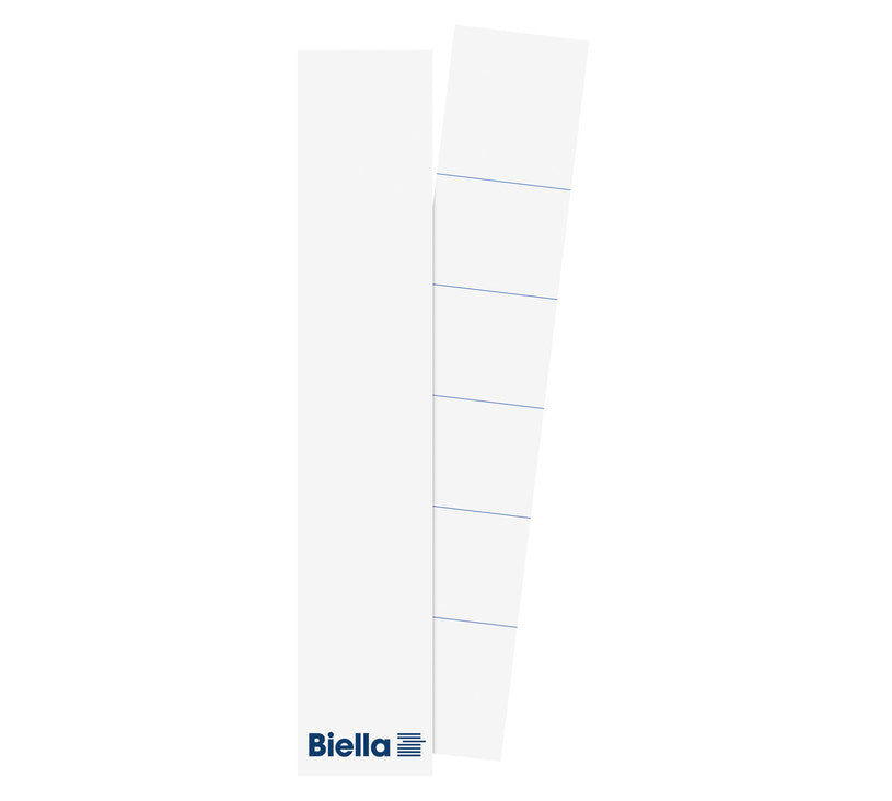 Biella Schuletiketten – für Rückenbreite 4 cm – 27×145 mm, 25 Stk, Karton, nicht klebend