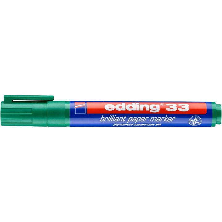 Edding Non-Permanent-Marker Brillant 33 – Keilspitze 1-5 mm – Grün – Nachfüllbar