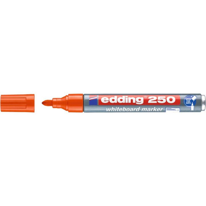 Edding Whiteboard-Marker 250 – Rundspitze 1,5-3 mm – Orange – Trocken abwischbar