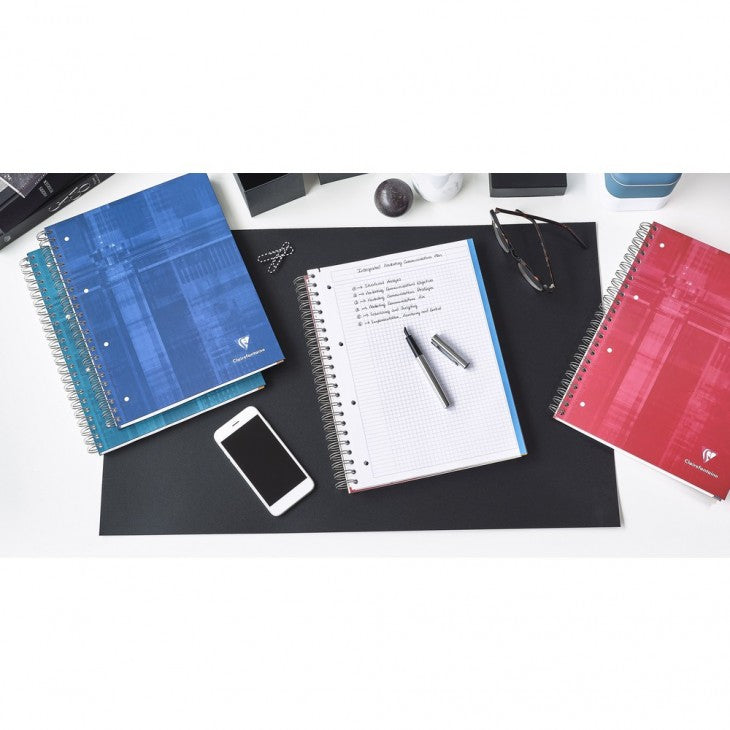 Clairefontaine Schulheft, A4, 5 mm kariert, Spiralbindung, 120 Blatt – mehrfarbig, 5er-Pack
