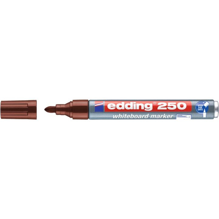 Edding Whiteboard-Marker 250 – Rundspitze 1,5-3 mm – Braun – Trocken abwischbar