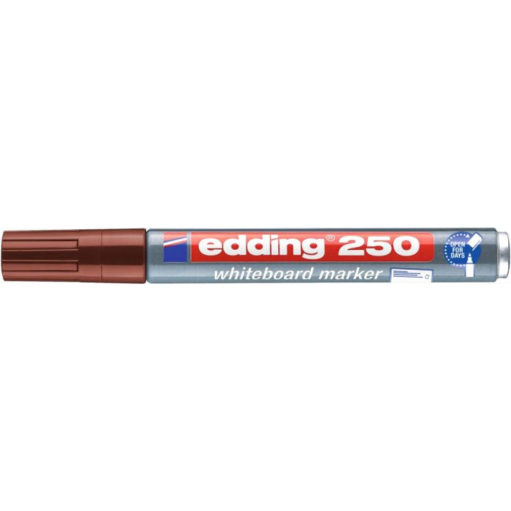 Edding Whiteboard-Marker 250 – Rundspitze 1,5-3 mm – Braun – Trocken abwischbar