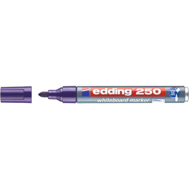 Edding Whiteboard-Marker 250 – Rundspitze 1,5-3 mm – Violett – Trocken abwischbar