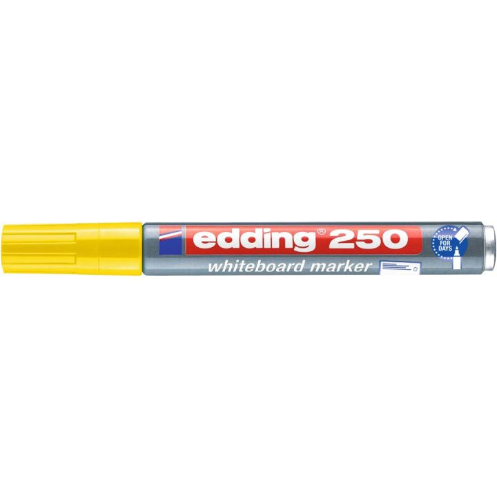 Edding Whiteboard-Marker 250 – Rundspitze 1,5-3 mm – Gelb – Trocken abwischbar