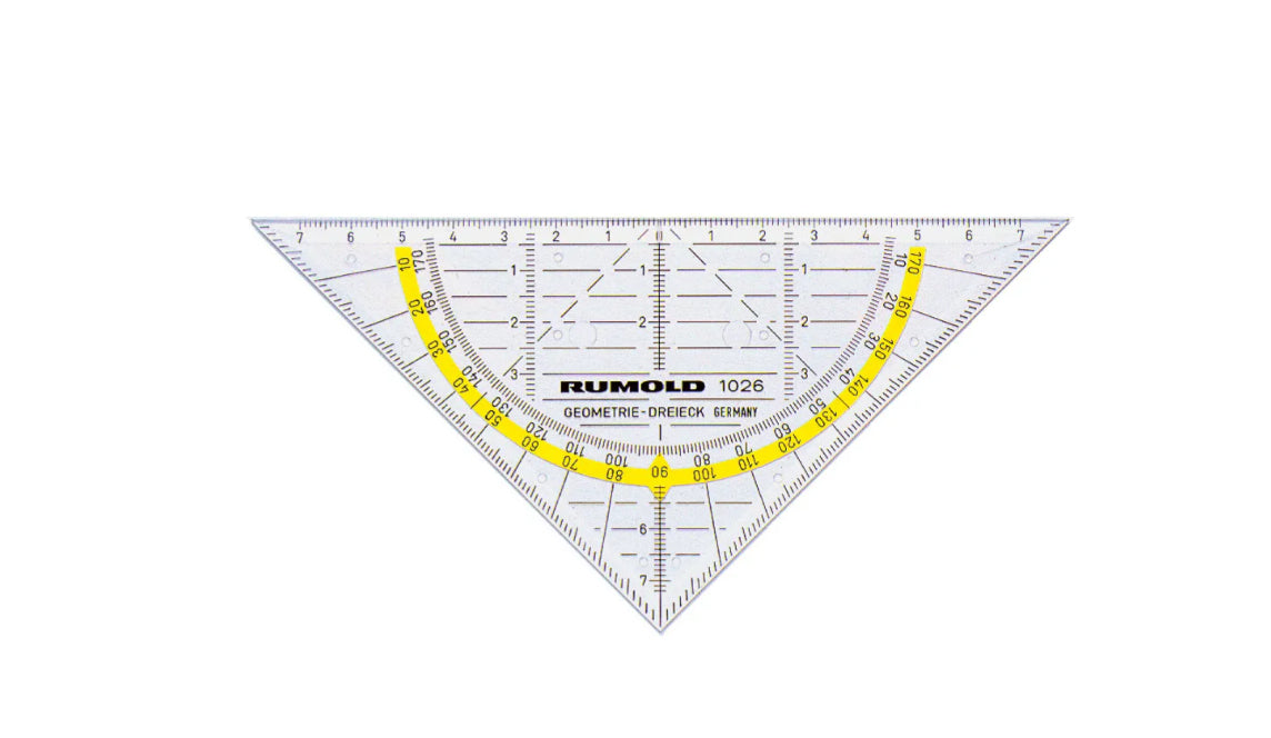 Rumold Geodreieck, 16 cm, 45° – mit Tuschenoppen – Kunststoff, 10 Stück
