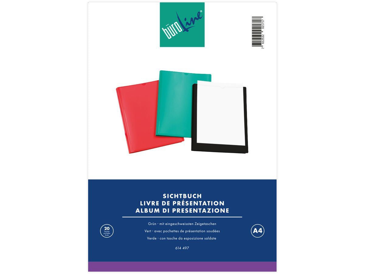 Buroline Büroline Sichtbuch, für A4, 20 Hüllen – PP – Grün