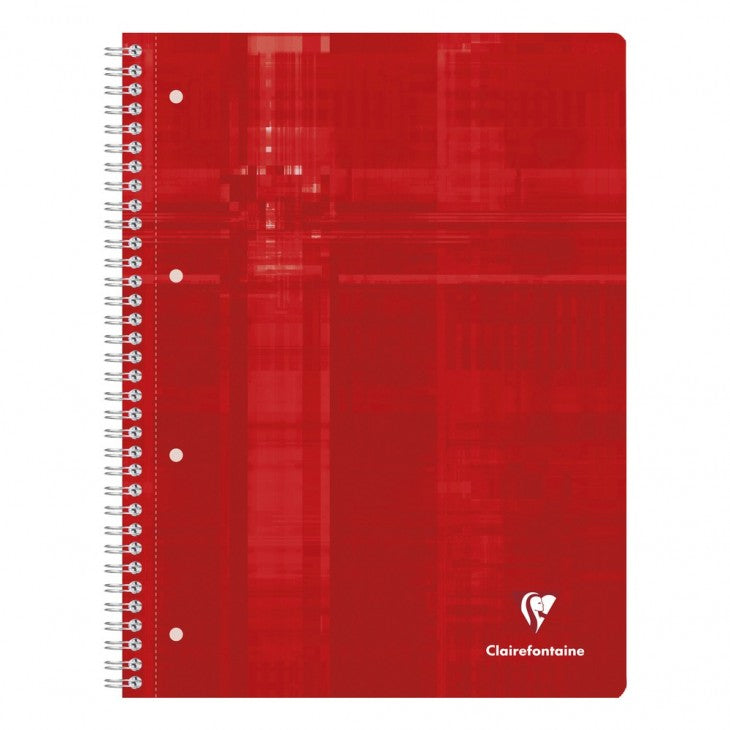 Clairefontaine Collegeblock, Karton, 80 Blatt, 4-fach gelocht, perforiert, 90 g/m² – farbig sortiert