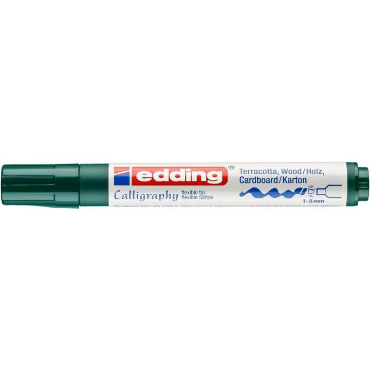 Edding 1455 Kalligraphiemarker – Keilspitze 1–5 mm – Grün – für Kanvas, Karton und Papier