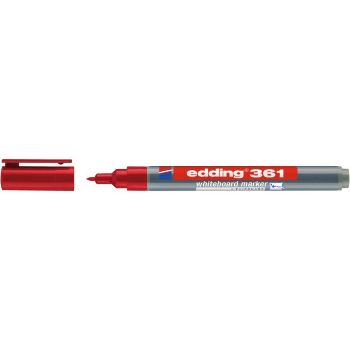 Edding Whiteboard-Marker 361 – Rundspitze 1 mm – Rot – Trocken abwischbar