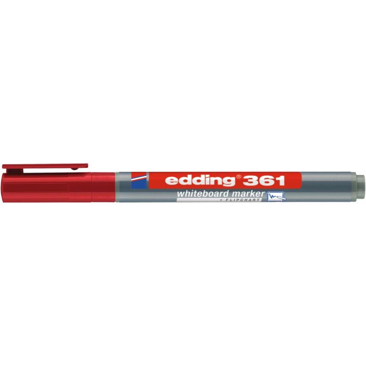 Edding Whiteboard-Marker 361 – Rundspitze 1 mm – Rot – Trocken abwischbar