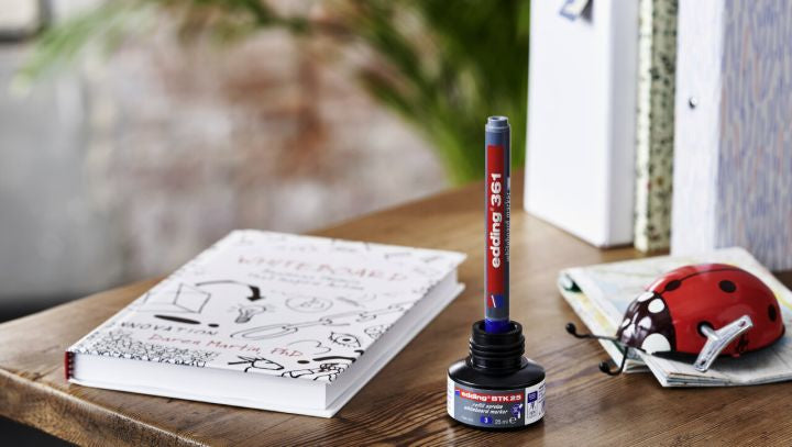 Edding Whiteboard-Marker 361 – Rundspitze 1 mm – Rot – Trocken abwischbar