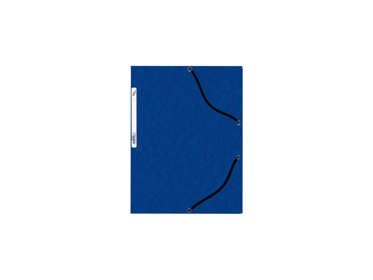 Buroline Gummibandmappe A4 – Karton, Blau, Daumenbohrung, Etikettenhalter, Füllhöhe 14 mm