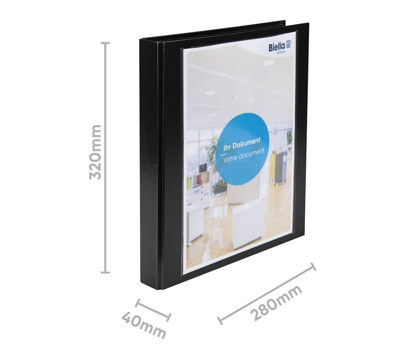 Biella Sichtbuch Creative XL – A4, mit Fronttasche, schwarz, Karton
